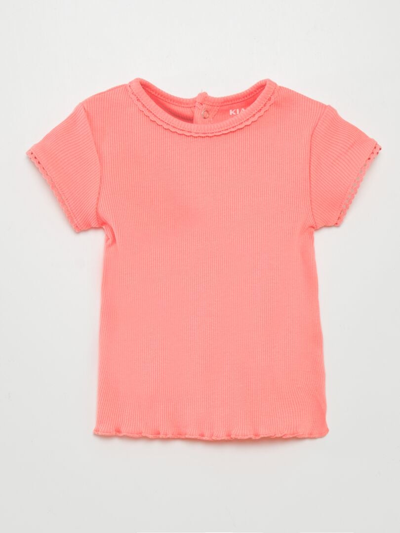 Camiseta de canalé - ROSA