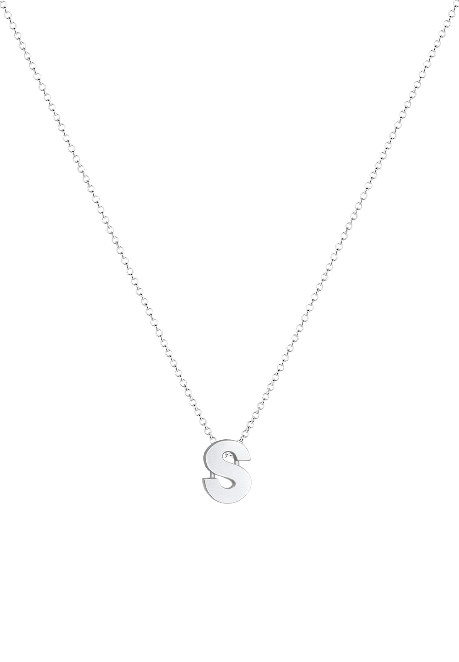 Elli Lettre S Pendentif Basic Minimal Collier Femme (925/1000) Argent