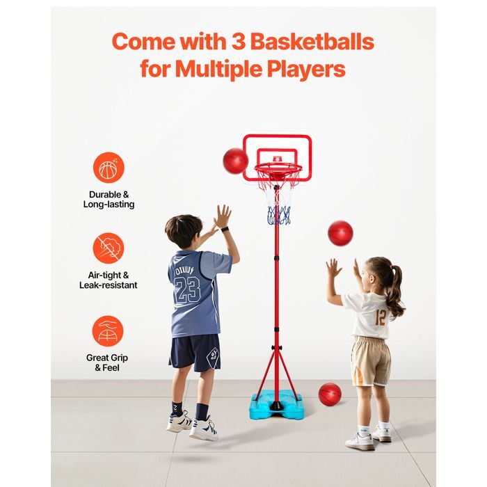 Aro de baloncesto DUOKU - Ajustable - Portátil - Base recargable - Para niños de 3 a 8 años