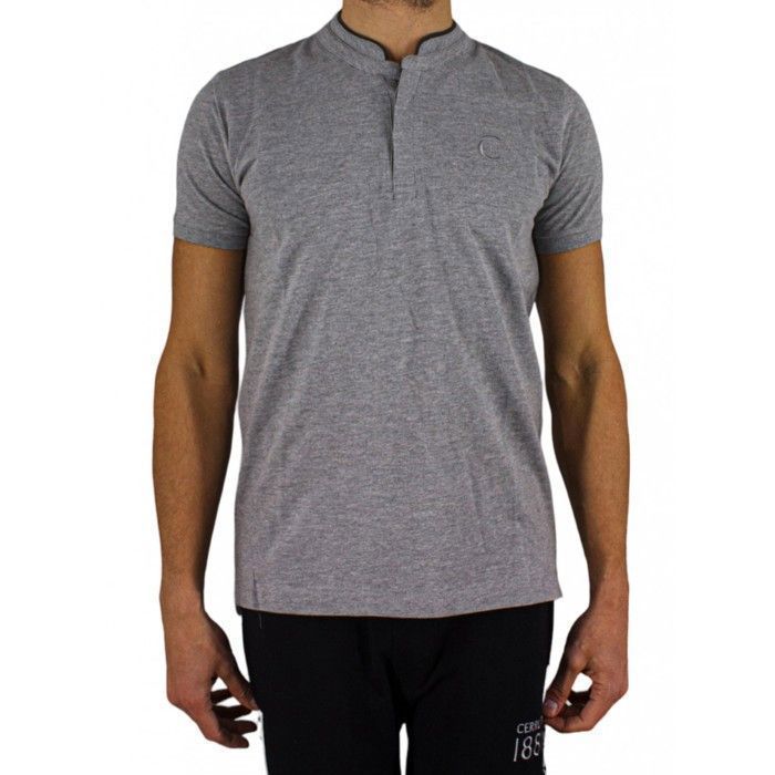 Cerruti 1881 Polo manches courtes col mao New Firenza Gris Homme