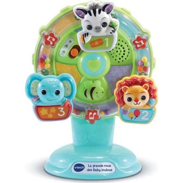 VTECH BABY - Baby Loulous' Big Wheel - Muzikaal wiel met anti-val zuignap - Groen/Multicolor