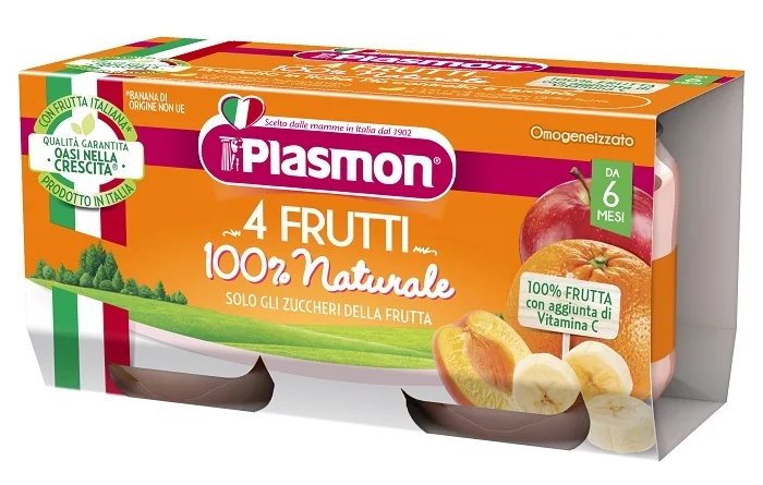PLASMON Plasmon Omog 4 soorten fruit 2x80g glutenvrij