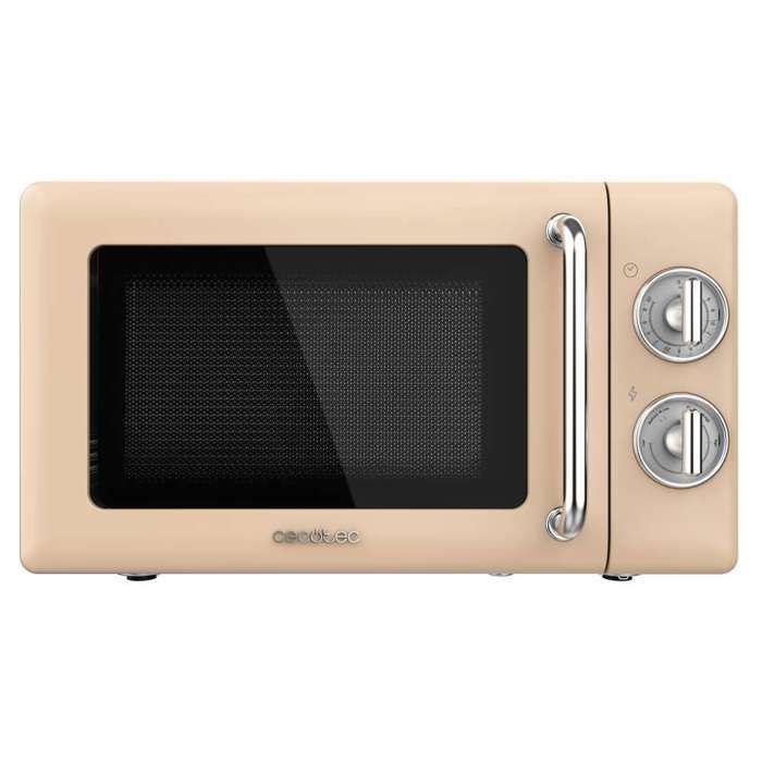 Cecotec Proclean 3010 Retro Beige Mechanical Microwave Oven. 20 L, 700 W with 6 power levels, timer up to 30 minutes