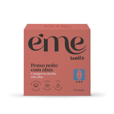 Éme Wells nattbind med vinger Éme økologiske bomullsnattbind 10 stk. 10 stk.