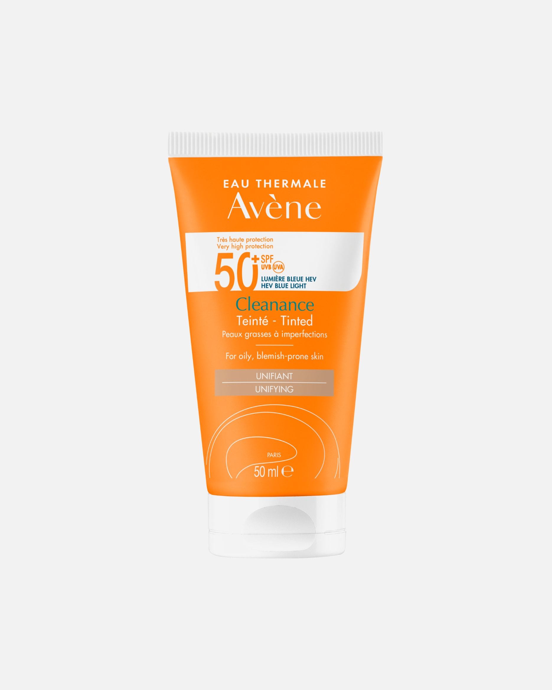 Avène Solaire Cleanance obarvana poenotena krema za sončenje SPF 50+ - 50 ml