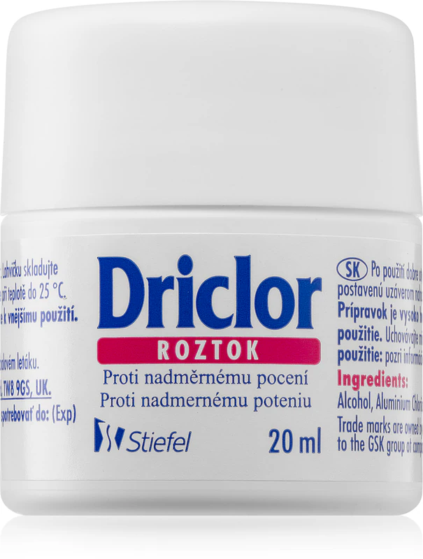 Driclor Solution antitranspirante roll-on contra transpiração excessiva