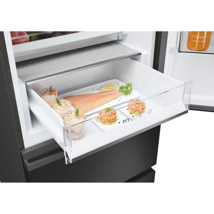 Combi refrigerator - HAIER - 3D 60 Series 5 HTW5618ENPT - Energy Class E - 360 L - 185 x 59.5 x 66.7 cm - Black