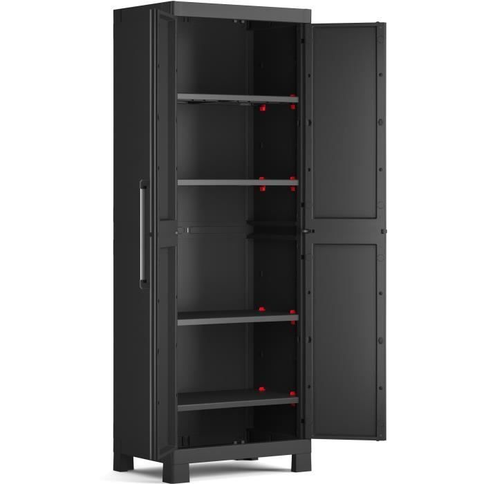 Keter Armoire de Rangement Haute Detroit Noir Casier de Stockage Organisateur 440917