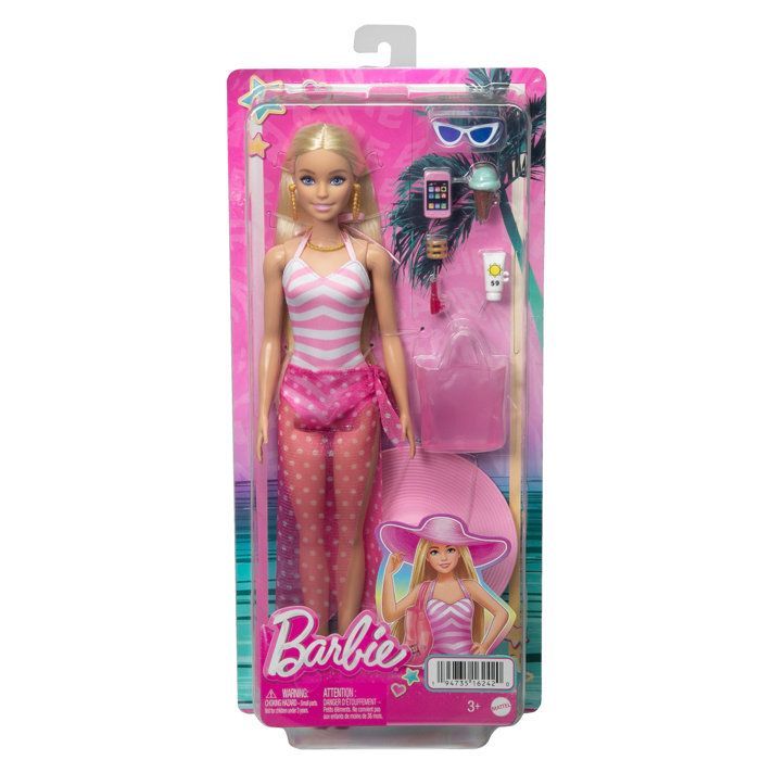 Barbie® - Barbie® Praia - Boneca Loira de Maiô e Acessórios HPL73