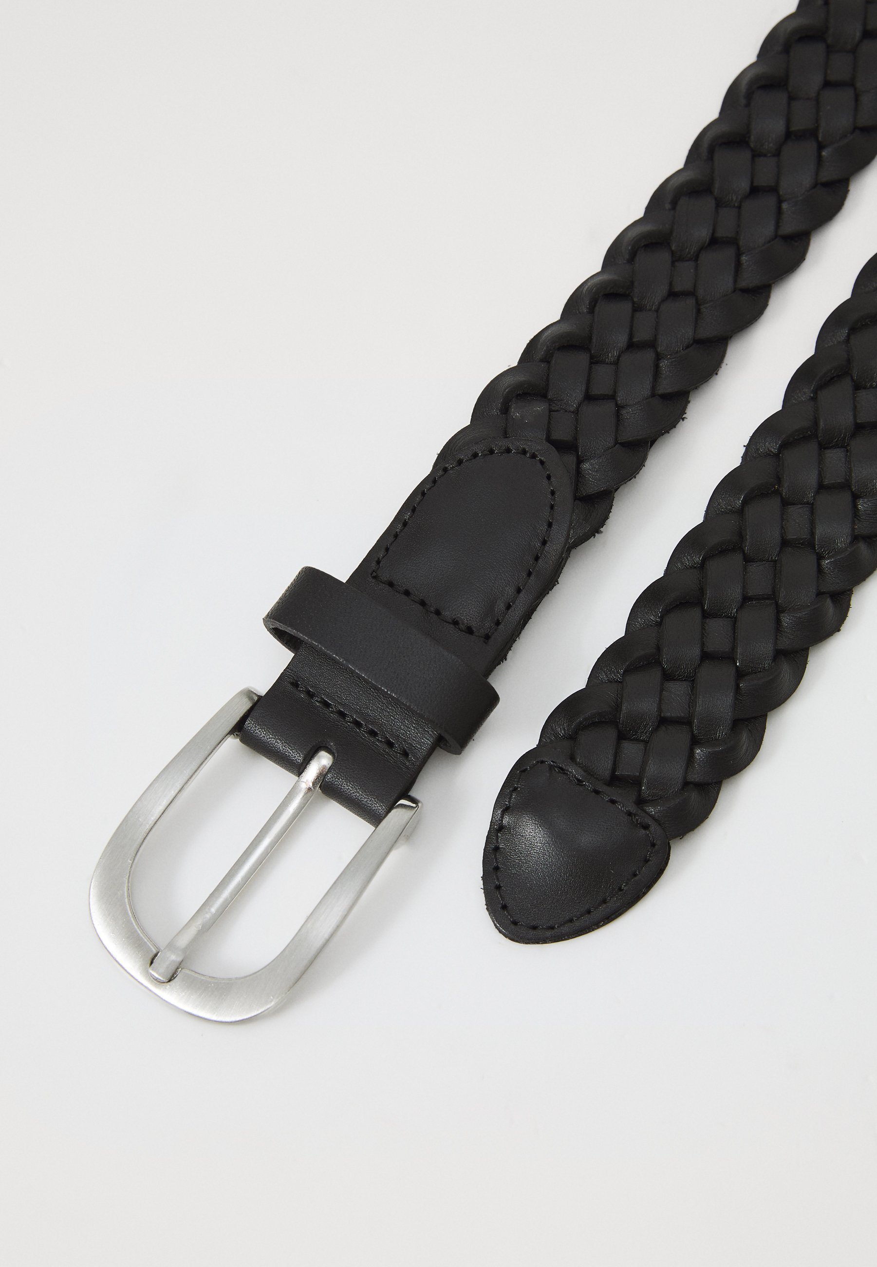 Vero Moda Curve VMCALICE BELT - Flettet belte - svart/børstet sølvfarget