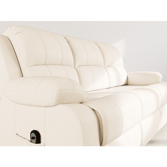 Armand – 3-Sitzer-Elektrosofa mit Relaxfunktion in Kunstleder – Beige