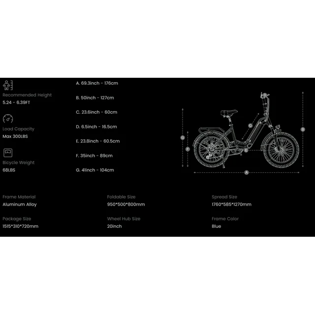 DYU 20 4.0 Fat Tire elektrische fiets voor volwassenen, 500W 48V 14AH, LG-accu, Shimano 7-versnellingen, opvouwbare e-bike