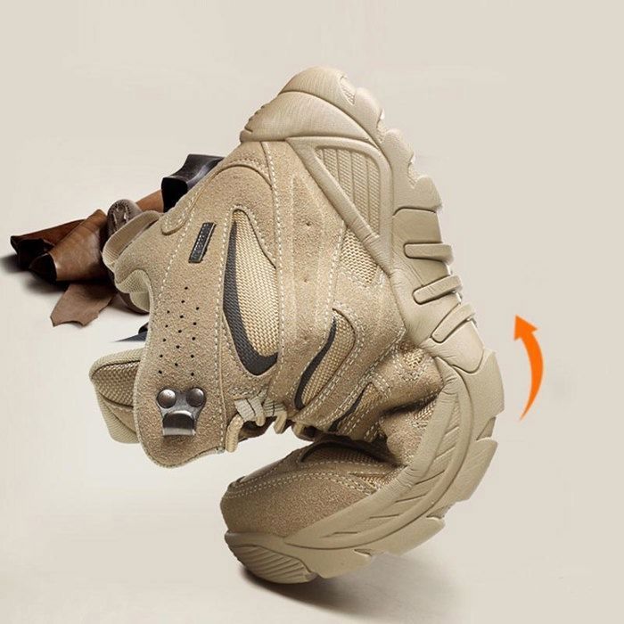 Scarpe da trekking antiscivolo traspiranti da uomo, ideali per passeggiate all'aperto - Beige