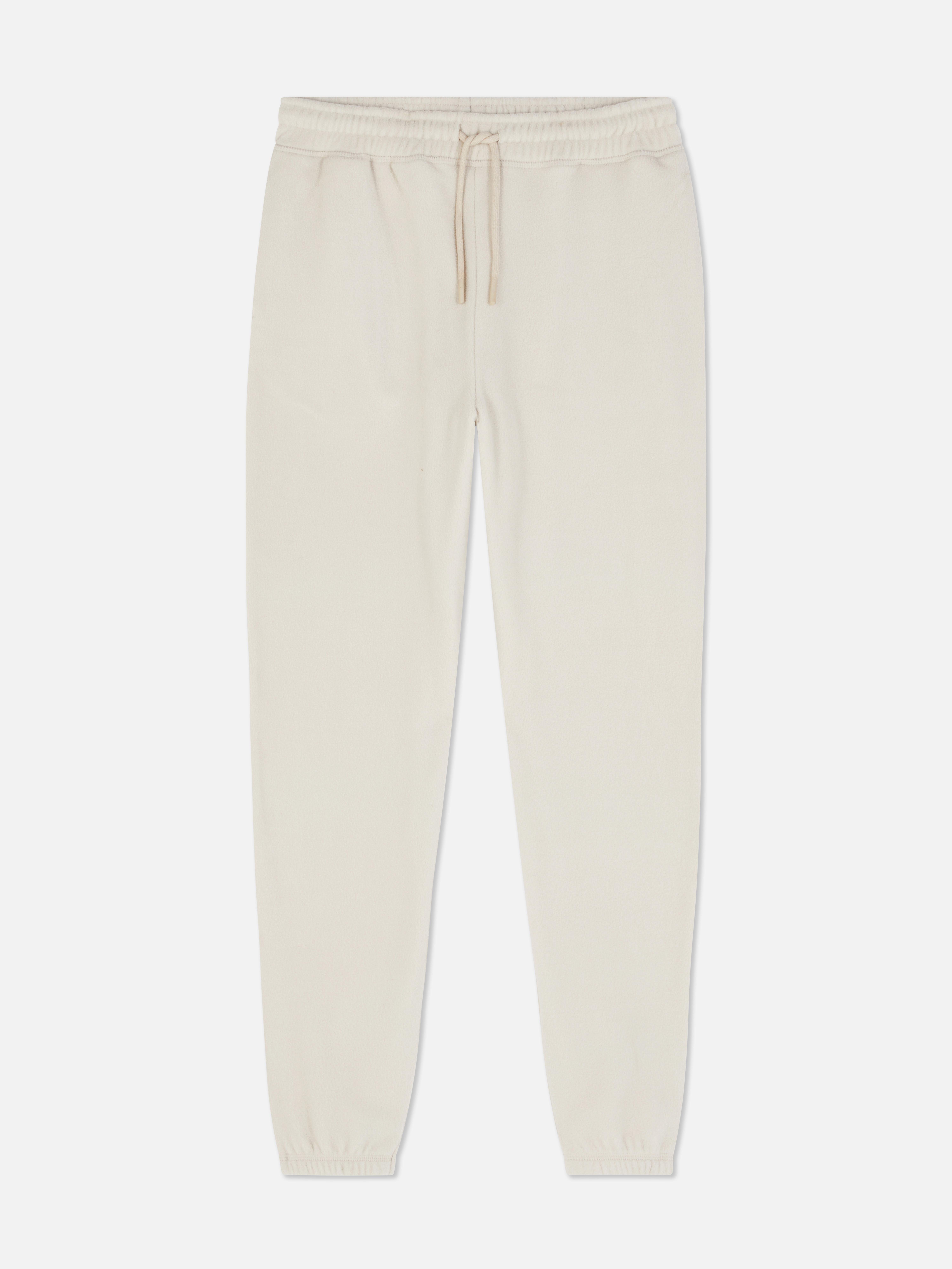 Pantaloni de trening din fleece asortați Pantaloni de trening din fleece călduroși cu talie elastică și manșete la gleznă