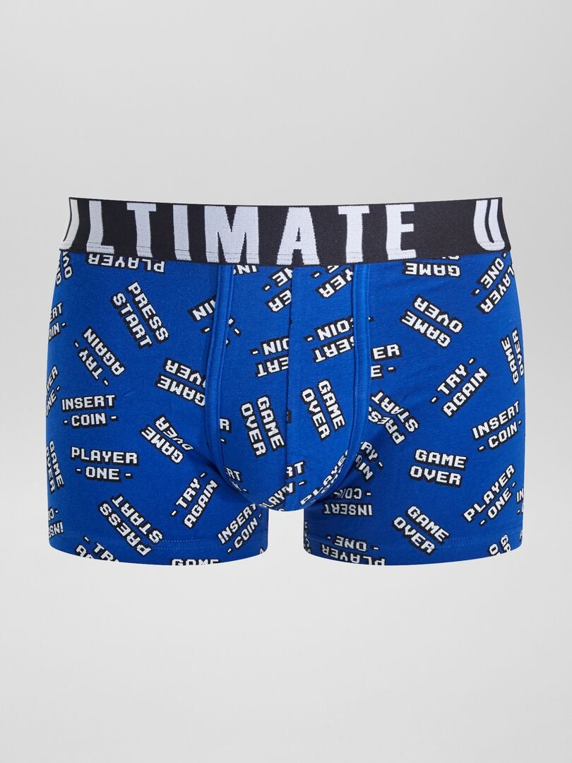 Conjunto de 3 cuecas boxer estampadas - PRETAS