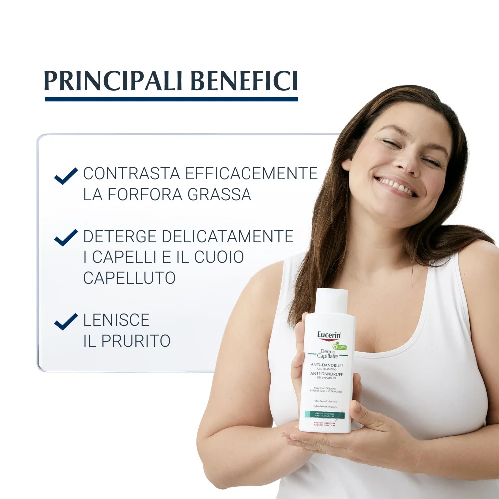 EUCERIN Eucerin DermoCapillaire šampon gel protiv prhuti 250 ml protiv masne prhuti