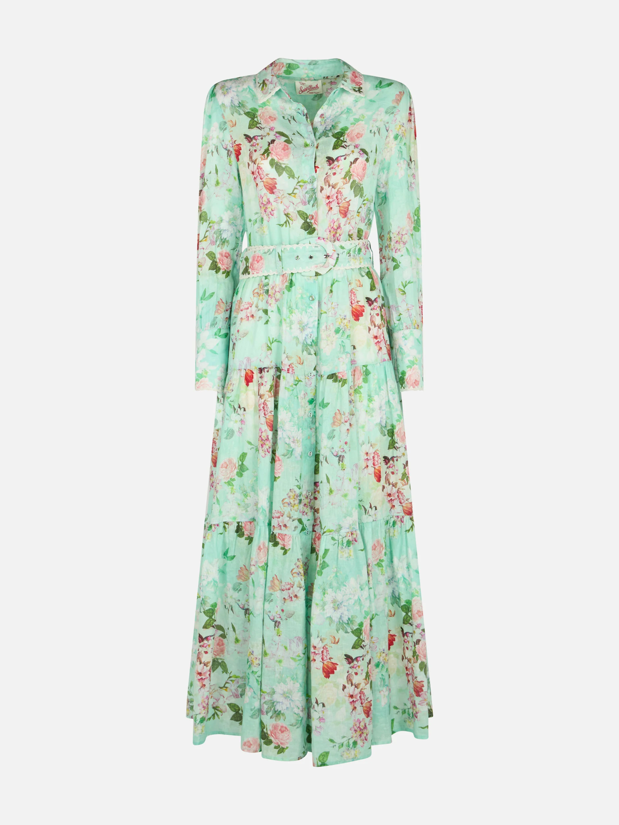 Marbella linnen jurk voor dames met bloemenprint