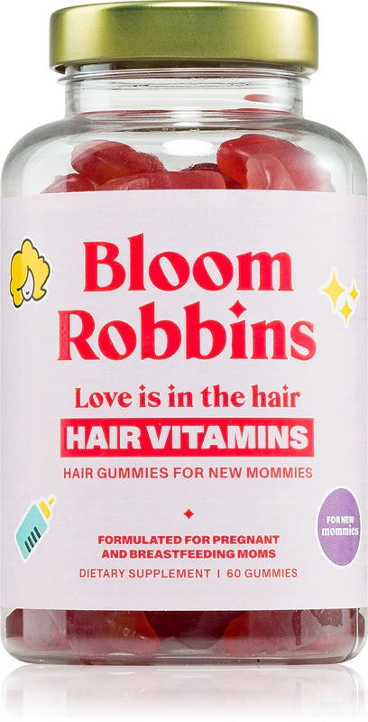 Bloom Robbins LJUBEZEN je v LASEH Gumijasti bonboni za lase za novopečene mamice, prehransko dopolnilo, gumijasti bonboni za lase