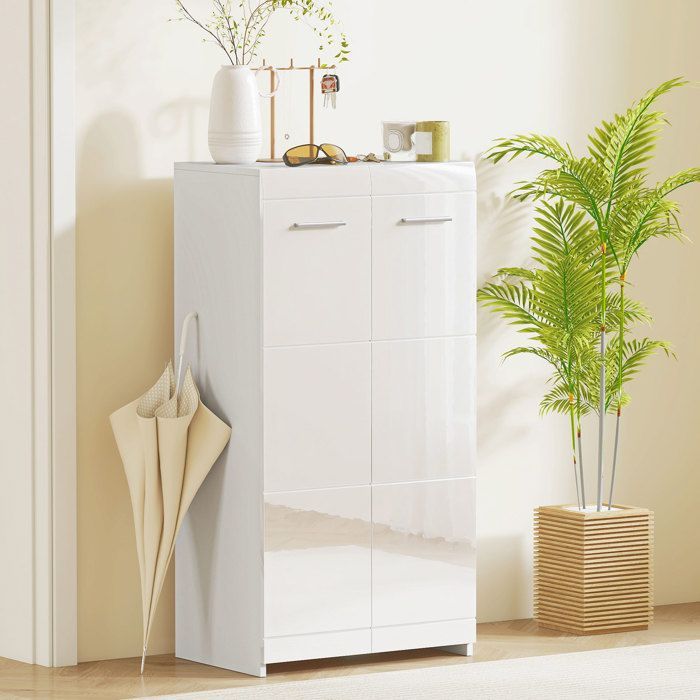 Zapatero - HOMCOM - 10 pares - 5 niveles de estantes ajustables - tablero de partículas - 55x36x108cm - blanco brillante