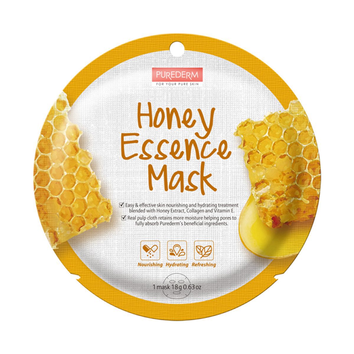 Purederm upokojujúca a hydratačná kolagénová pleťová maska s medom 1 ks Honey Essence