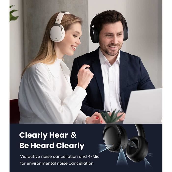Bluetooth Headphones - EDIFIER - WH950NB - Active Noise Cancellation - 55H Battery Life - Hi-Res Audio LDAC