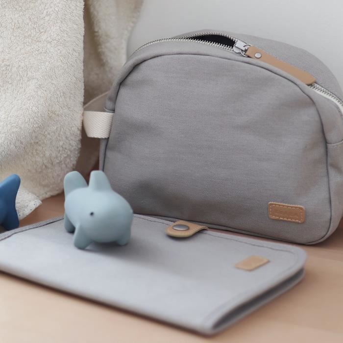 BEABA, neceser para bebé en lona gris perla