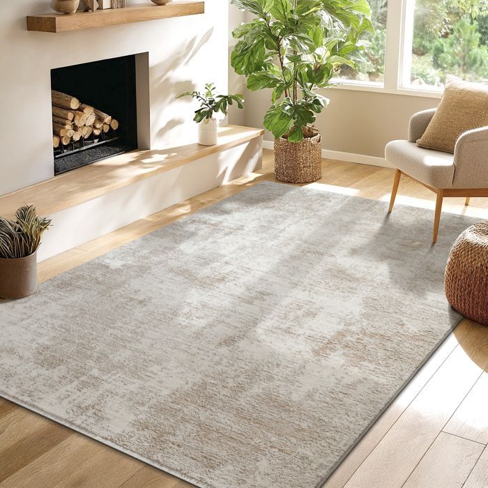 Der Teppich Nuvra – Moderner Wohn-/Schlafzimmerteppich, weich und flauschig, pflegeleicht, Beige, 80 x 150 cm, D45