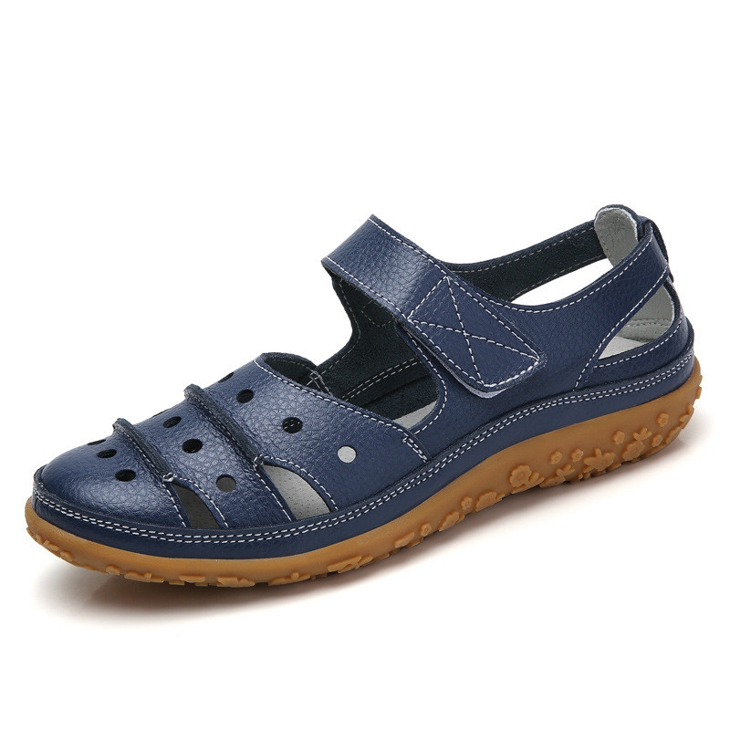 Sandali da donna 2021 Estate Nuovi in pelle fatti a mano Scarpe da donna Sandali in pelle Sandali piatti da donna Stile retrò Scarpe da mamma