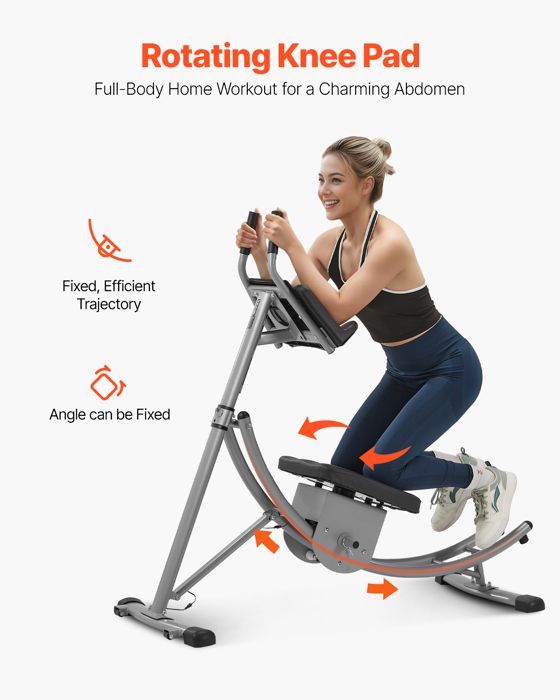 Entrenador abdominal - VEVOR - YN-388 - Capacidad de carga de 136 kg - Plegable - Acero al carbono