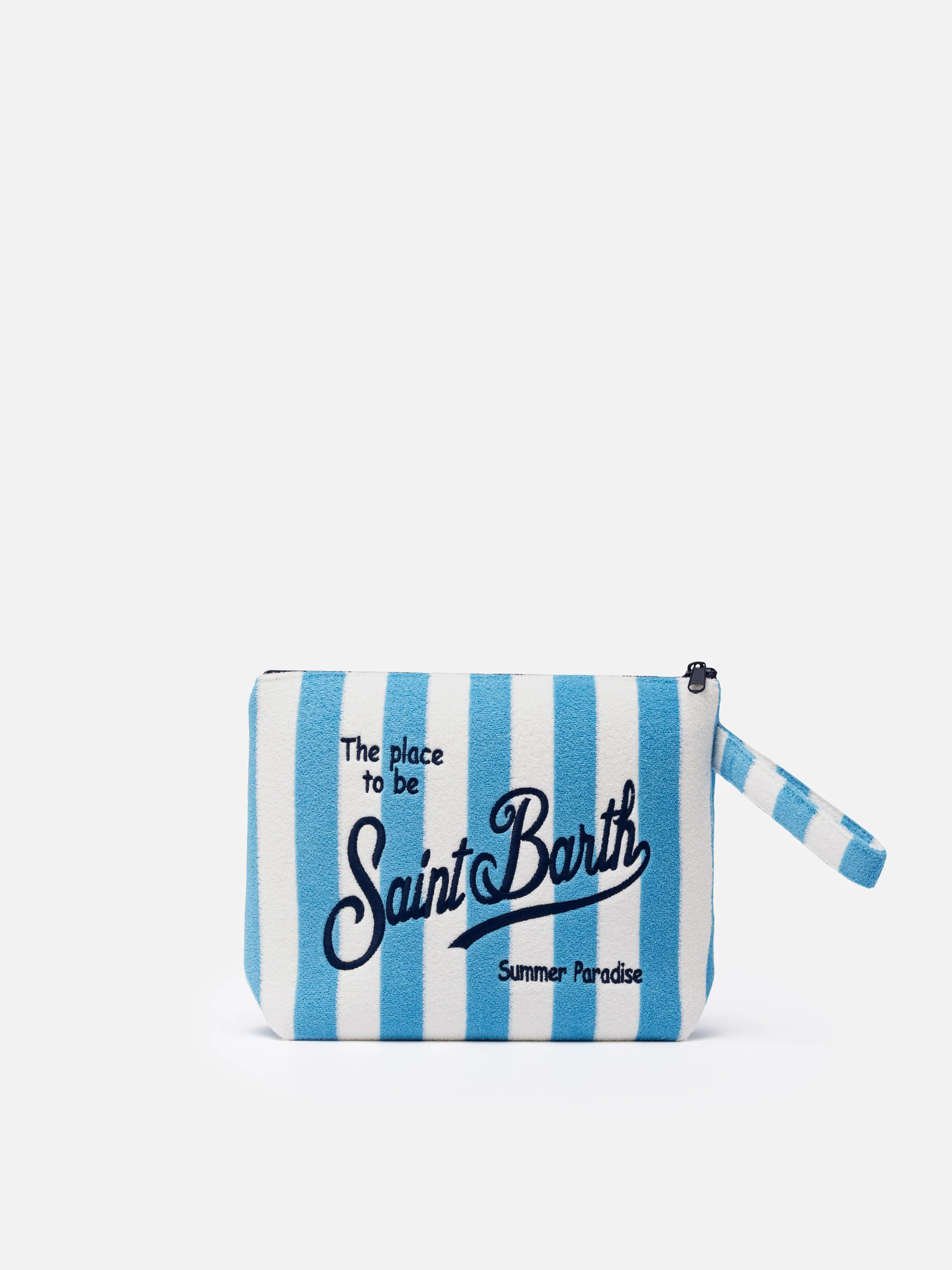 Pochette Aline L en éponge à rayures en relief