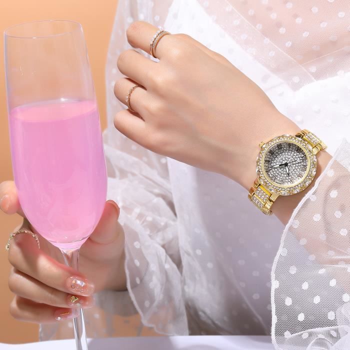 Conjunto de relojes de lujo para mujer - 3 relojes - Diamantes de imitación - Resistente al agua - Cuarzo