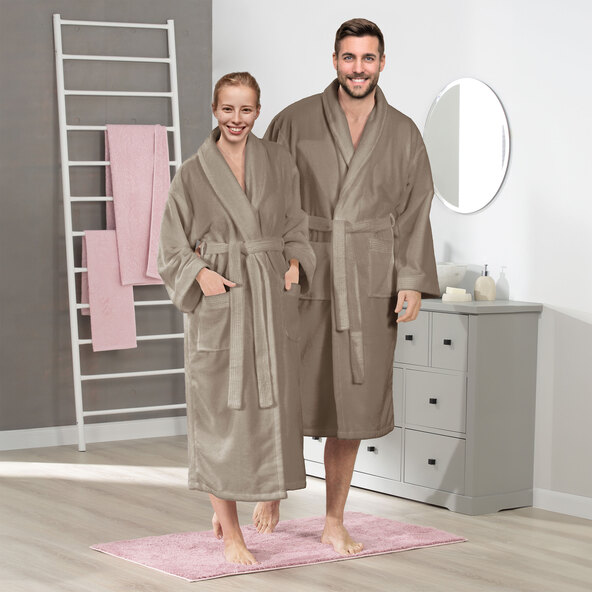 Turin bathrobe, taupe