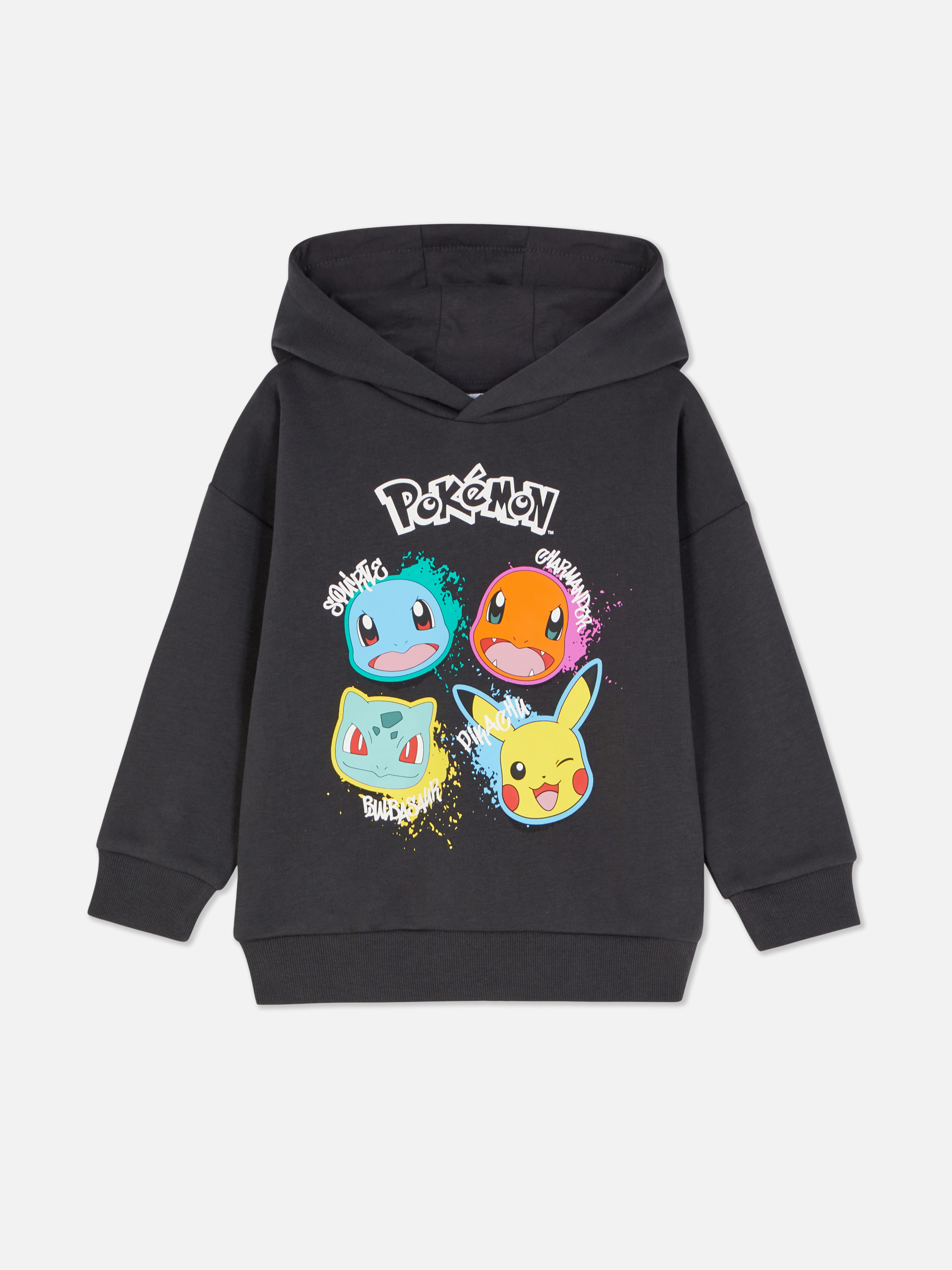 Hanorac cu imprimeu graffiti Pokémon Hanorac cu glugă Pokémon cu imprimeu, mâneci lungi și tiv cu nervuri