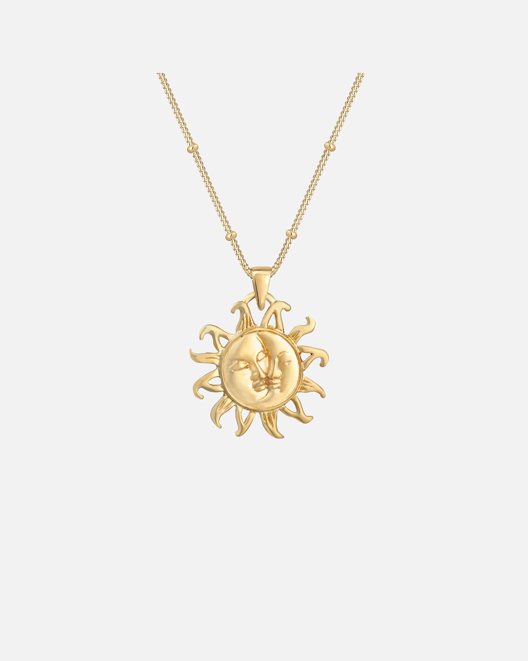 Elli Femmes Pendentif Soleil Vintage Look en Argent Sterling 925 Plaqué Or