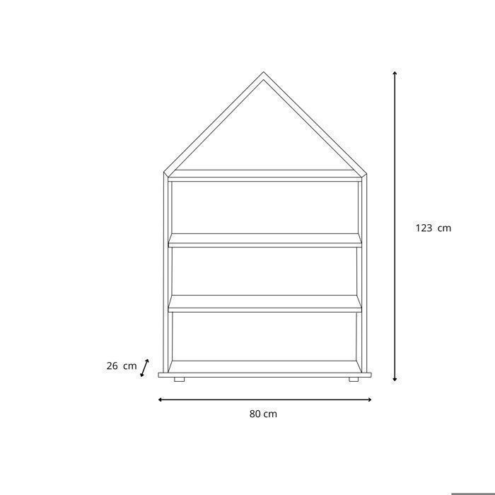 Estantería PUFFI House: una estantería divertida y funcional para la habitación de un niño.