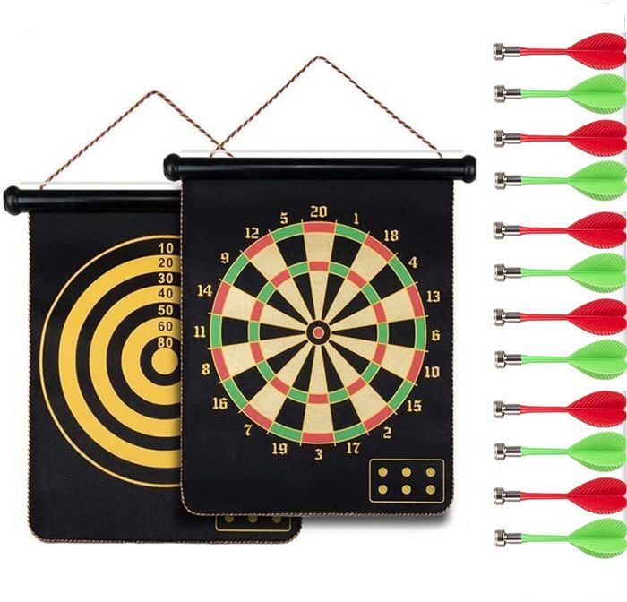 Jeu de Flechette-Jeux Flechette-Cible Nerf-Magnétique Cible Flechette Ø38cm-Sécurisé pour Enfants et Adultes Jeu de Fléchettes