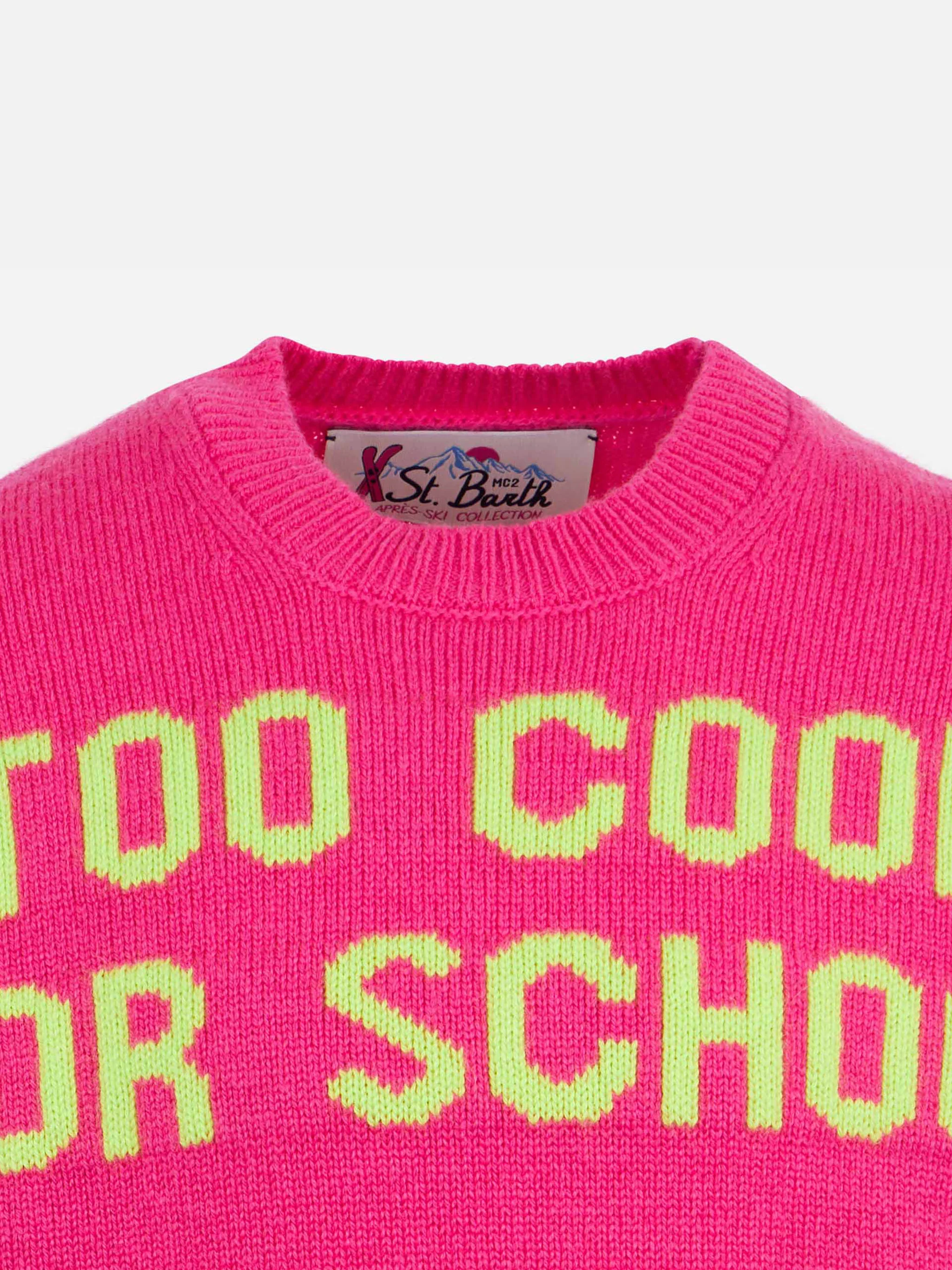 Trui met ronde hals en print, te cool voor schoolmeisjes