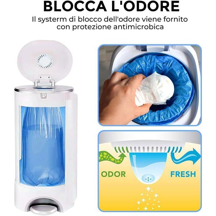 Sacos de Lixo para Fraldas, Pacote com 8, para Angelcare, Lixeira de Grande Capacidade, Ecológica, Excelente Resistência