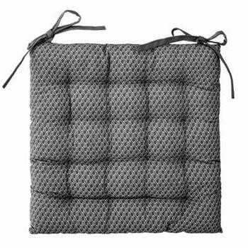 PODUSZKA NA KRZESŁO kwadratowa 38cm szara z bawełny pikowana