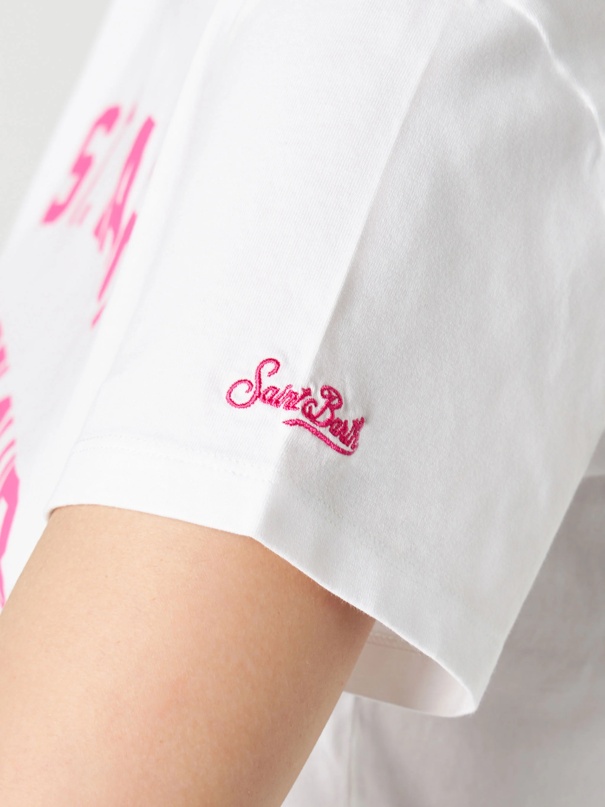 Dames katoenen T-shirt met opdruk van de St. Barth Padel Club