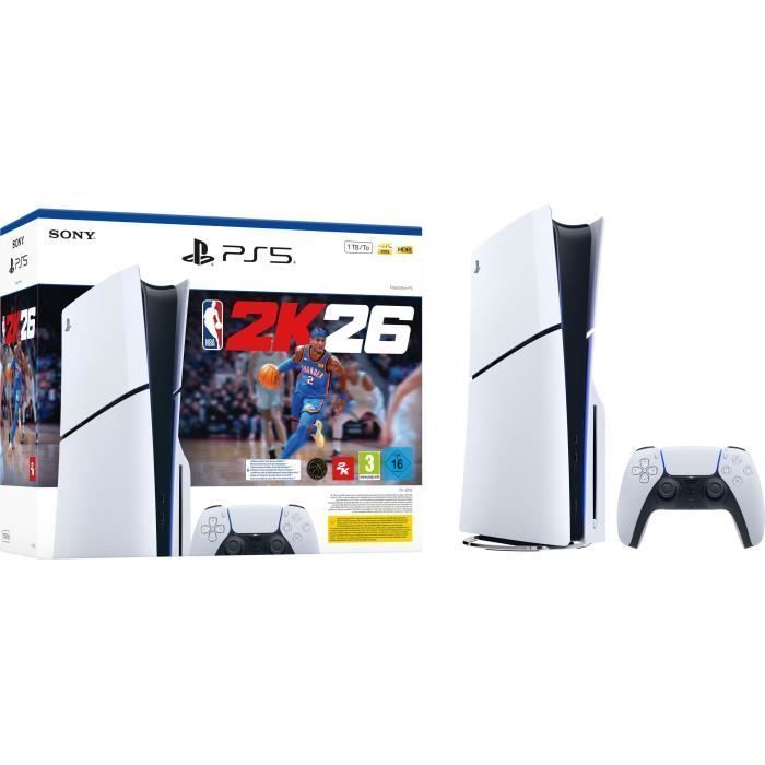PS5 Standaardpakket (met cd-drive): PlayStation 5-console (Slim-model) + NBA 2K26 (code in de doos)