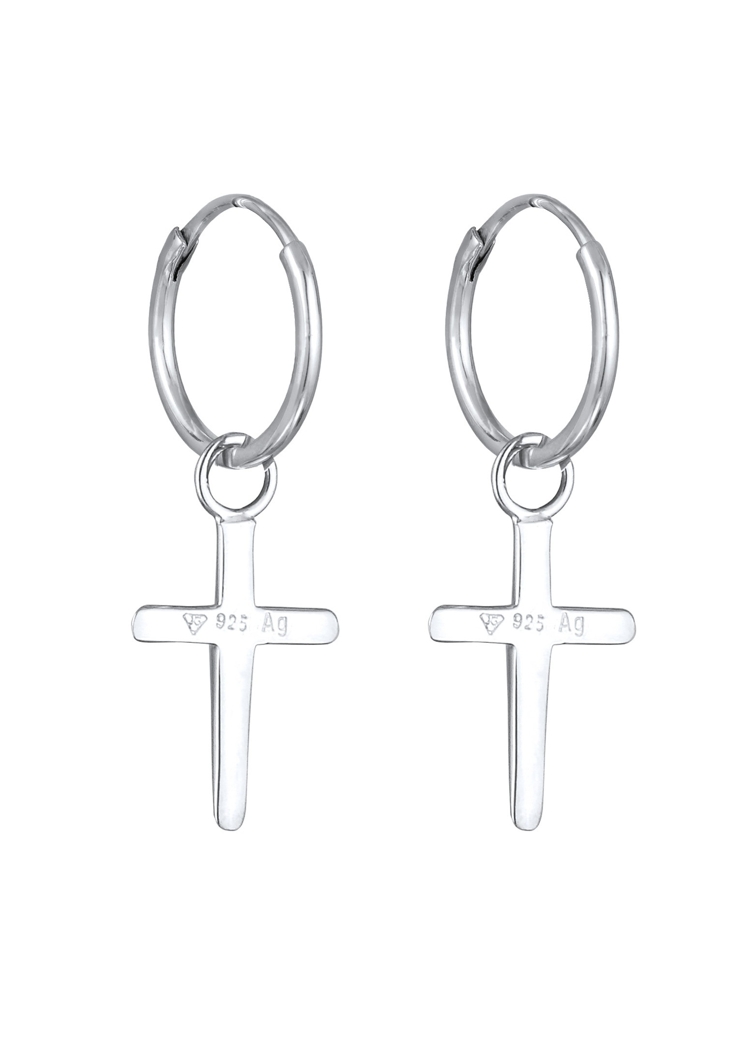 Elli Elli Creoles Femmes Croix Argent Sterling 925 Communion / Confirmation
