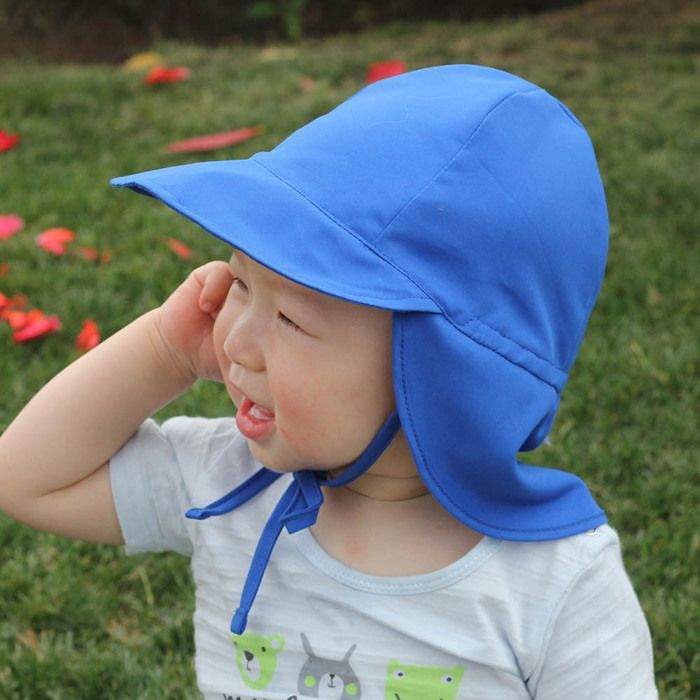 Sombrero de sol FUNMOON para niños de 0 a 5 años, con orejeras, protección UV para la playa y exteriores, con solapa - 688062
