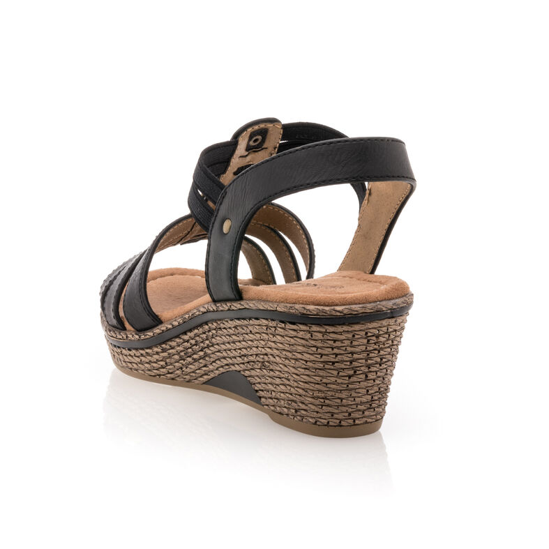 Schwarze Damensandalen / Zehenfreie Schuhe