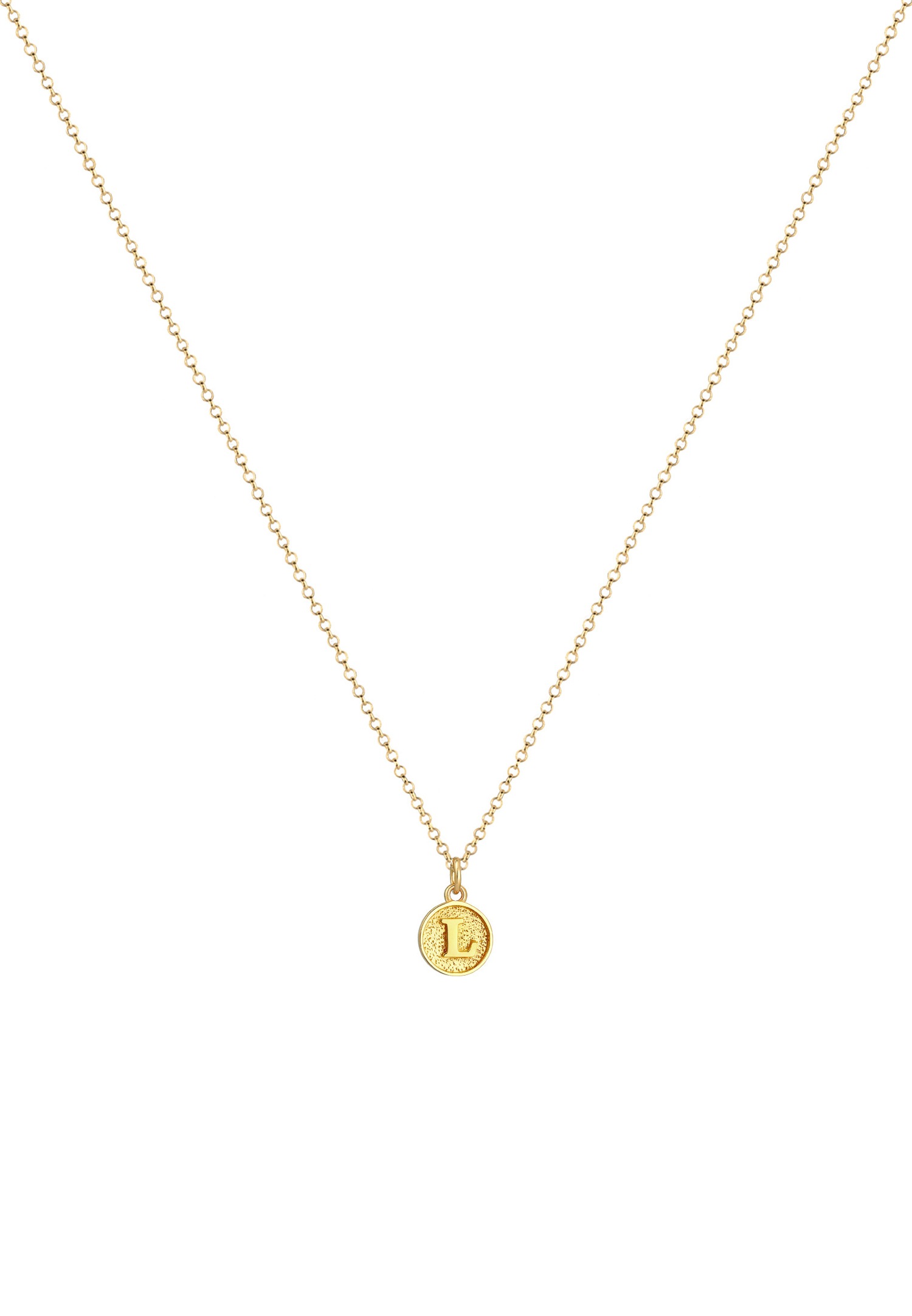 Elli Lettre L Pendentif Basic Collier Femme - (925/1000) Argent