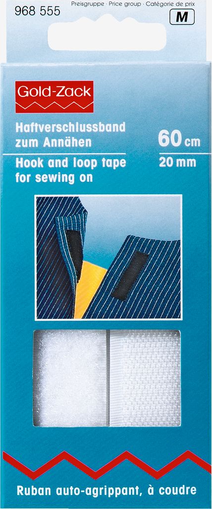 Čičak za šivanje 20 mm bijeli