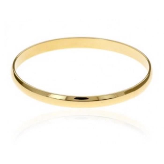 Bracelet Jonc - 6,2CM Diamètre - Plaqué Or 18 Carats - 5MM Épais - Bijoux Femme