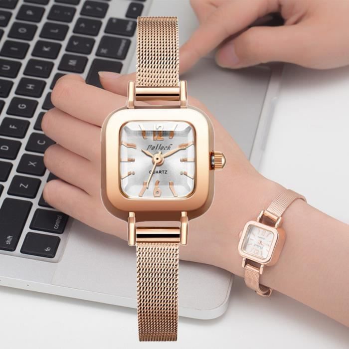Coffret cadeau montre femme - RMEGA - Luxueuse et élégante - Bracelet tendance - Acier inoxydable