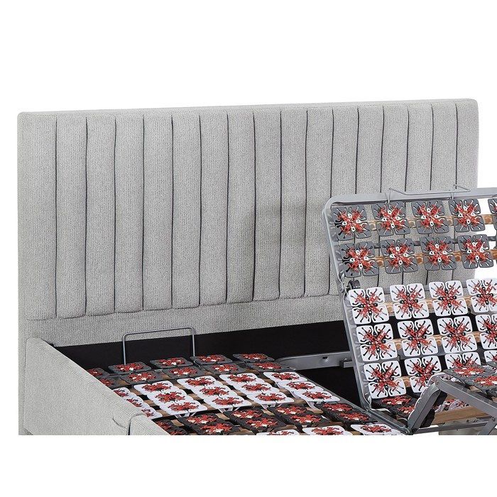 Base de cama eléctrica ajustable YSMÉE NALU con listones decorativos de 2x48 pulgadas - 2 x 70 x 190 cm - Tela - Gris