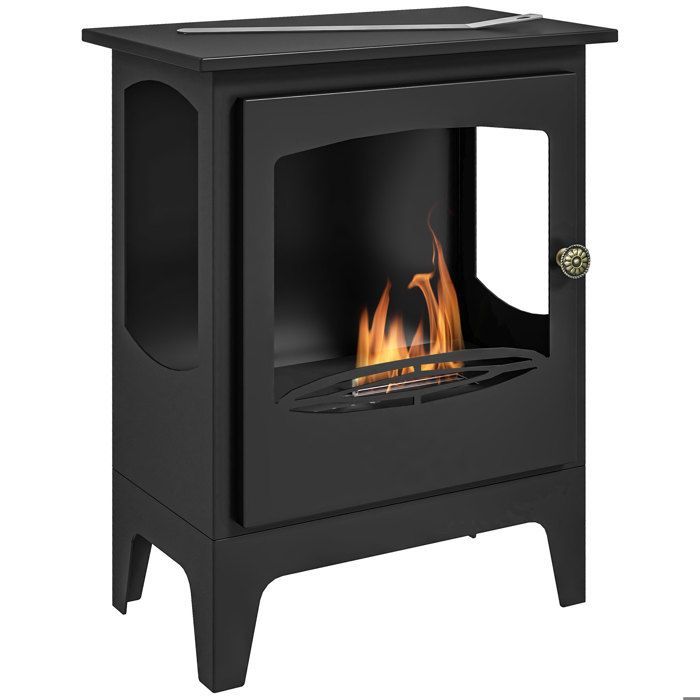 Chimenea de bioetanol independiente - HOMCOM - con depósito de 1,2 L - cubre de 20 a 25 m² - 39 x 26 x 54 cm - negra